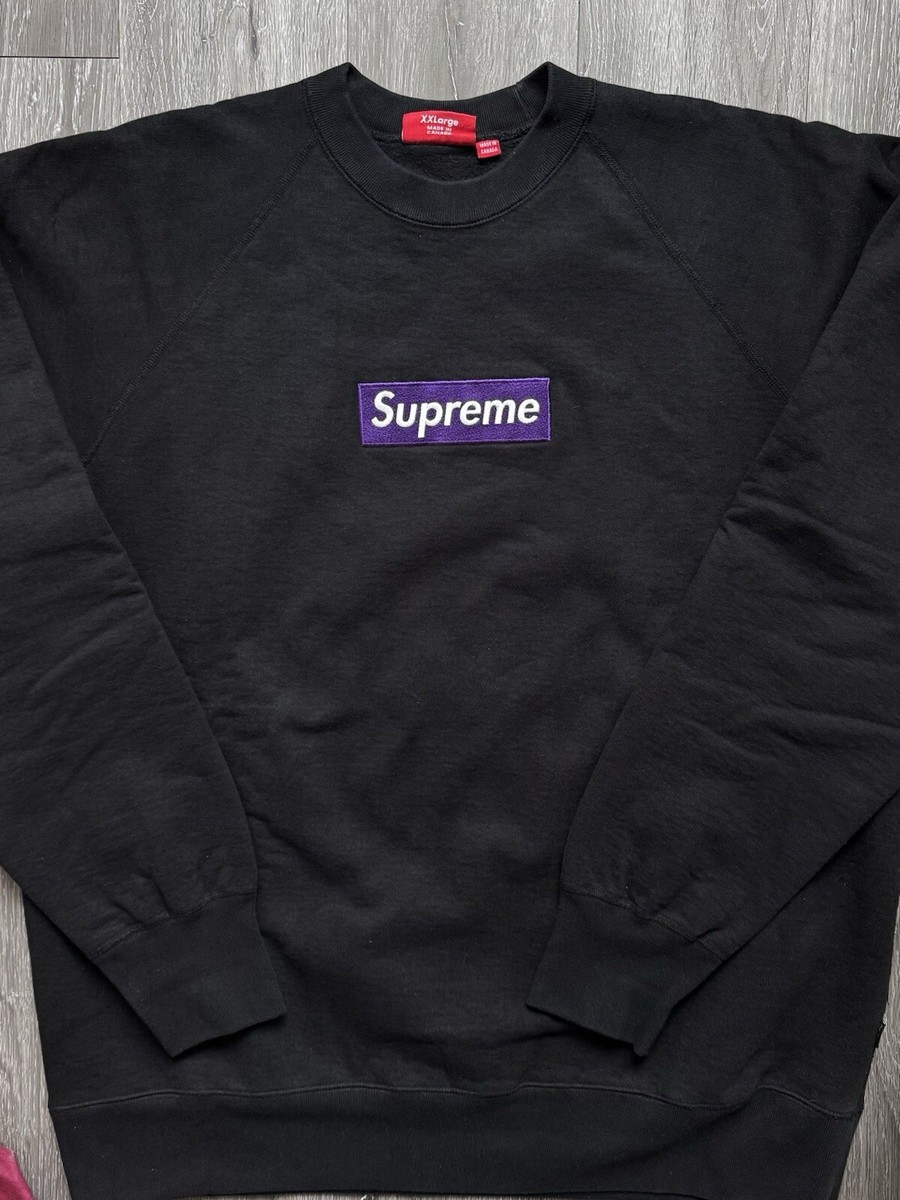Supreme 黒 ボックスロゴ Supreme Box Logo Crewneck 