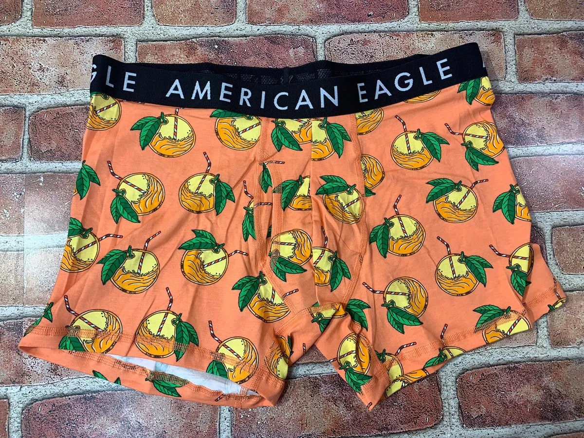 New Mens American Eagle Boxer Brief sz XL 40-42 Oranges Design