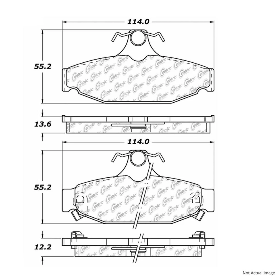 Pastilhas de freio traseiras de cerâmica Centric 1 conjunto compatível com Chevrolet Camaro 1985-1988 - Imagem 2 de 3