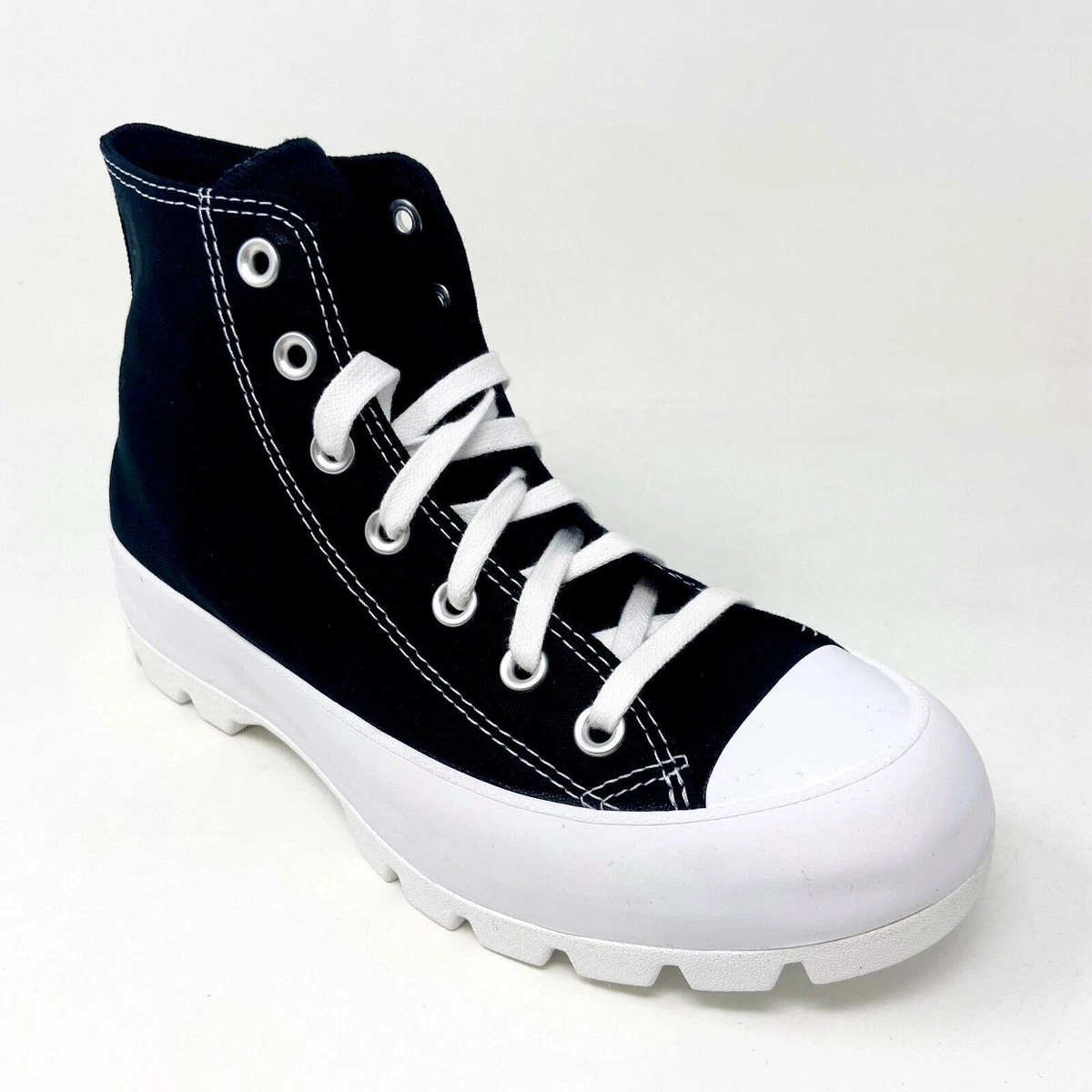 Converse Chuck Taylor All Star Lugged High Black White Platform Womens Sneakers Converse Chuck Taylor All Star Lugged High Black White Platform Womens Sneakers