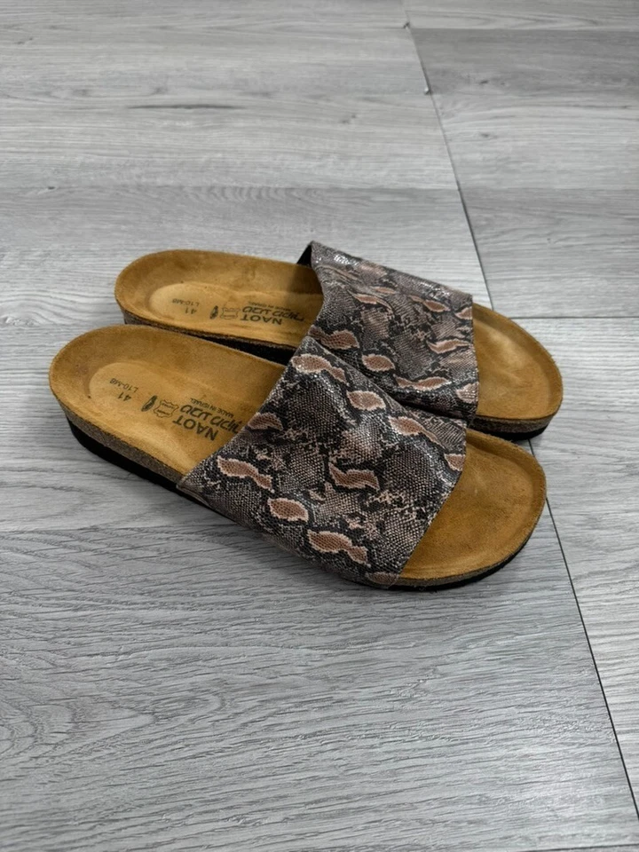 Женские сандалии Naot на танкетке Alana Slide Python коричневые эластичные пробковые туфли без шнуровки 41 - Изображение 2 из 4