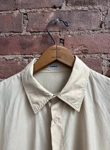 Jil Sander, Vintage Jil Sander Mens Shirt Sz 39, Yellow Cotton/Synth, Italy