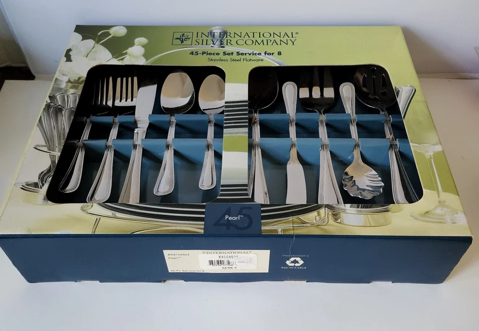 Internationl Silver Company Pearl 45 Pc Silverware Fork Knife spoon Set NIB - Image 3 of 4