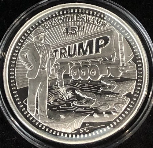 2020 TRUMP 47th President Drain the Swamp 1oz .999 FINE Silver  round #/4500