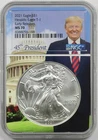 2021 Silver Eagle Type 1 $1 NGC E/R MS 70 Donald J Trump Capitol Label
