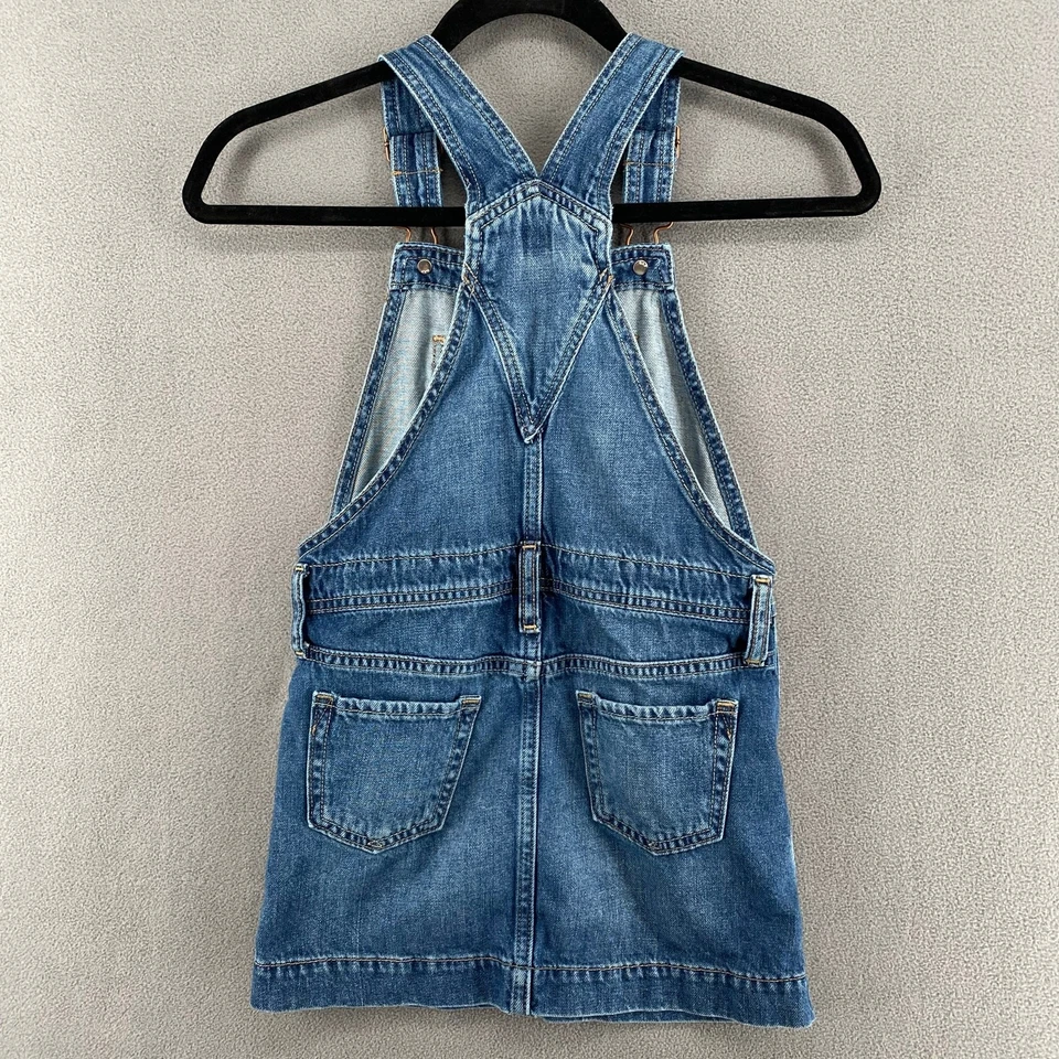Vestido Gap Niños Denim Mono Niñas S 6-7 Azul Clásico Jean Falda Bolsillos Informal Foto 2 de 4