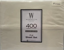 New Wamsutta Full Sheet Set 100% Cotton Sateen 400 Thread Coun! Ivory