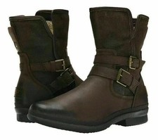 UGG® AUSTRALIA SIMMENS STOUT LEATHER BIKER ANKLE BOOTS UK 5 EUR 38 USA 7 £150