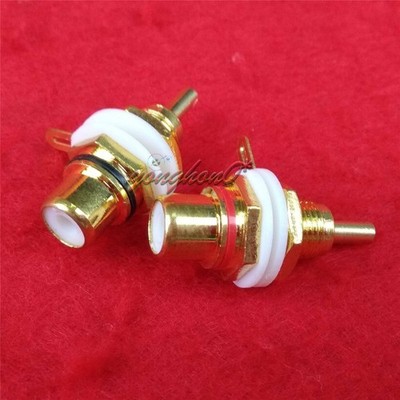 Gold Motor     Connector Female Chassis Sockets 2PCs New *gb