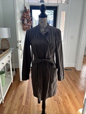Tahari Women's Button Down Shirt Dress Mock Collar Slate