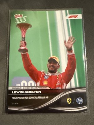 2026 Formula 1 Topps NOW #21 Lewis Hamilton 1st Podium with Ferrari