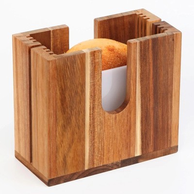 Large Adjustable Bagel Slicer Holder (Upgraded) Acacia Wood Bread Cutter