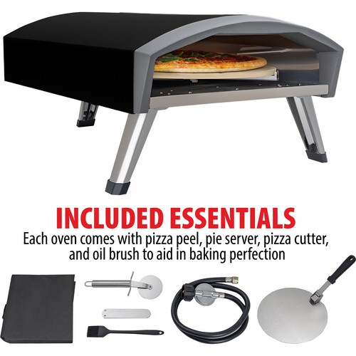 Horno para pizza de gas al aire libre Deco Chef, diseño portátil, piedra para hornear giratoria automática - - Imagen 5 de 11
