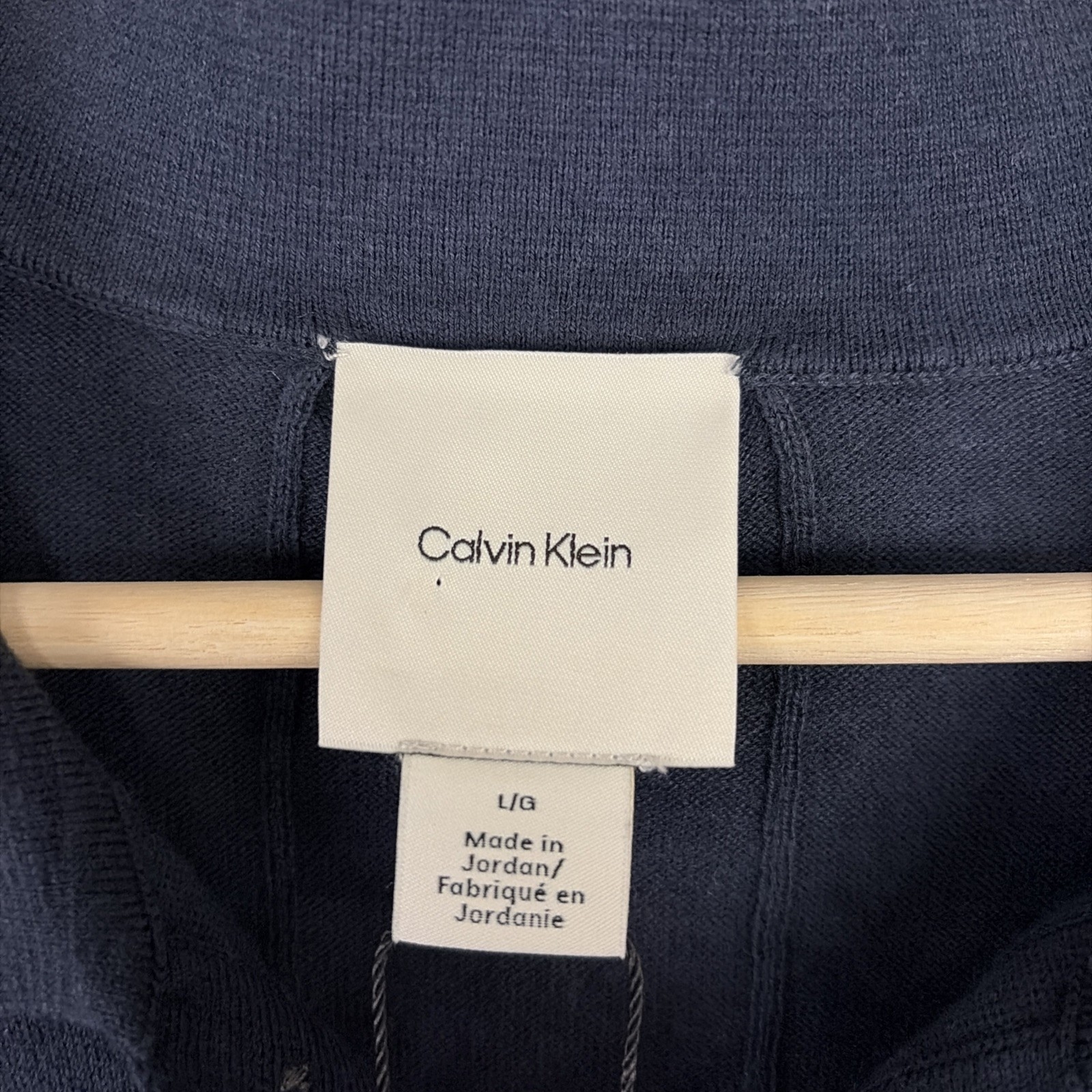 Calvin Klein Classic Fit Vertical Stitched Polo Shirt Blue Size Large NWT thumbnail 4