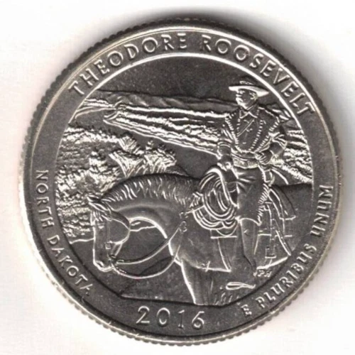 2016-D Brilliant Uncirculated Theodore Roosevelt National Park Quarter Coin Roll - Image 2 of 3