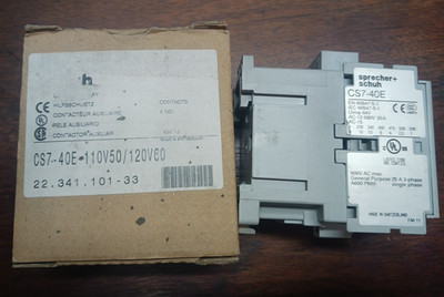 Sprecher+Schuh CS7-40E Control Relay 25A 4 Pole NO 110V50 120V60 Coil Contactor
