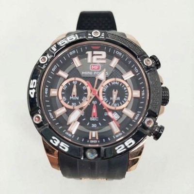 MINI FOCUS mf0349G Quartz Chronograph Watch Unisex Black Used Japan From Japan