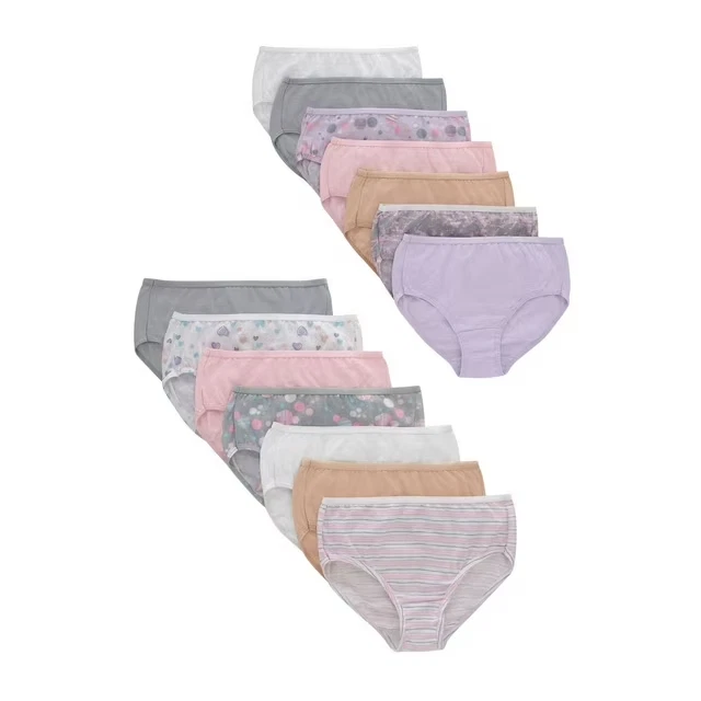 Hanes® Girls' 14 pack Briefs "100% COTTON & TAGLESS & SOFT NEW!!! - Image 3 of 4