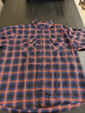 Dixxon Flannel 4XL XXXXL Black, Orange, Royal Blue "Nos" Excellent Condition