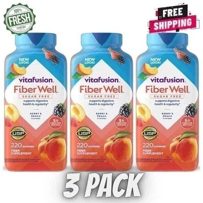 3 PACK - Vitafusion Fiber Well Gummies (220 ct.)Total 660 Gummies Free Shipping.