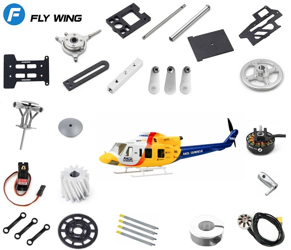 Fly Wing Bell-412 Rc Helicopter Original Esc Main Blades Rotor Head Servo Parts