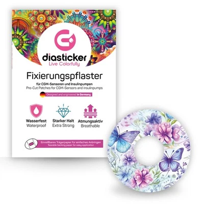 DIASTICKER GMBH & CO. KG FreeStyle Libre 3 Pflaster - Butterfly Kiss l Diasticker®