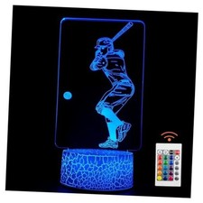 3D Optical Illusion Night Lights Visual Creative LED Desk Lamp Baseball player