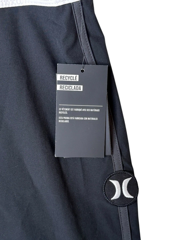 Мужские однотонные шорты Hurley Phantom Block для вечеринок размер 36 черные/белые - Изображение 2 из 4