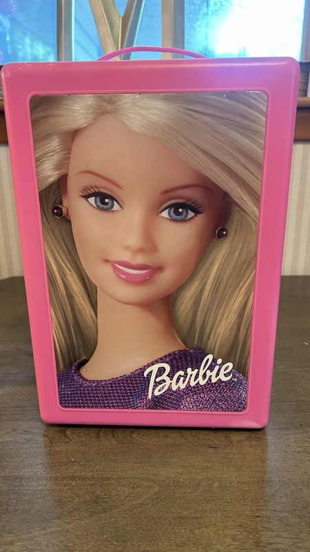 Vtg. Mattel Barbie Doll Trunk 2001 Pink Hard Carrying Case Made In USA