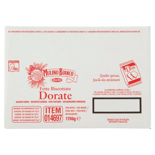 Mulino Bianco Cassa Bifette Dorate Mono 100x17g - Foto 2 di 11