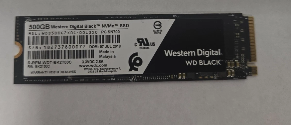 Western Digital WD Black 500GB SSD 中古 Western Digital Solid State Drives 500 GB Storage Capacity Just