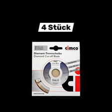 Cimco Diamanttrennscheibe Trennblatt D115mm Winkelschleifer Kalksandstein 4 STÜC