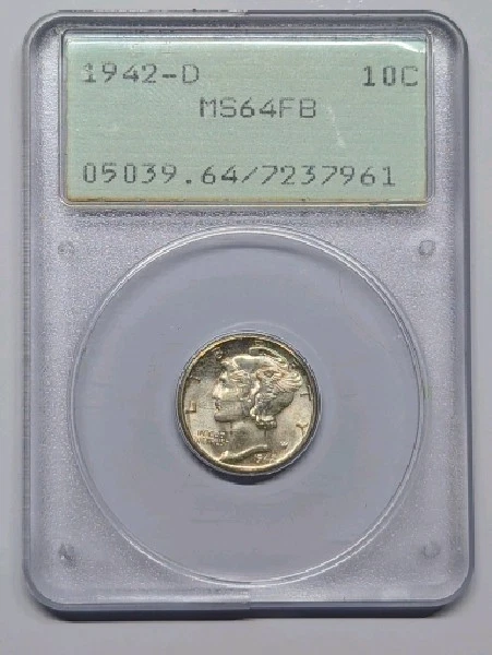 MS 64 Graded 1942 Year Mercury Dimes (1916-1945) for sale | eBay