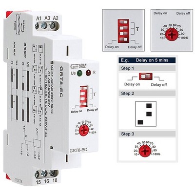 On Delay;Off Delay Timer Delay Relais Time Cycler Schalter 10A DC24V AC220V