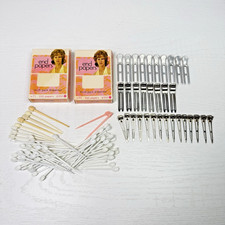 Vintage MCM Hair Roller Pins Metal Hairpins Goody Lady Ellen Tip Top End Paper