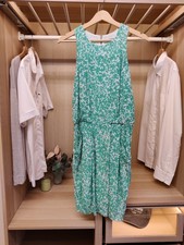 WHISTLES GREEN UK 10 DRESS MINI SLEEVELESS CASUAL POCKET SUMMER BEACH WOMENS