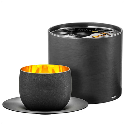 EISCH Cappuccinoglas Mit Untersetzer 24 Karat Gold Cosmo (1 Stk) in Geschenkröhr