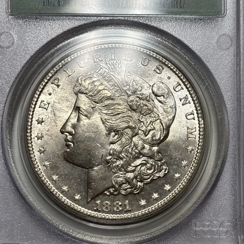 1881-S Morgan Silver Dollar Rattler PCGS MS64 OGH