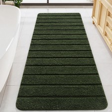 Long Bathroom Rugs Runner 24x60 Inch Large Bath Mat Non Slip Washable Olive