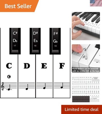 Large, Fade-Resistant Piano Note Stickers - Perfect for Beginners and Teachers