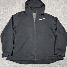 Nike Dri-FIT Showtime Jacket Hoodie XL Black Full Zip Athleisure Active Running