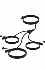  Outdoor Extension Cord with Multiple Outlets, 1 to 3 Splitter (Total 12FT)
