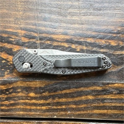 RARE Benchmade Osborne CARBON FIBER S90V Reverse Tanto Folding Knife