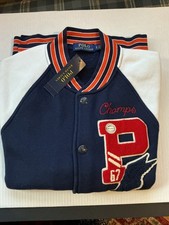 Polo Ralph Lauren Patch P Wing  Bulldog Varsity Letterman Stadium Jacket  LARGE