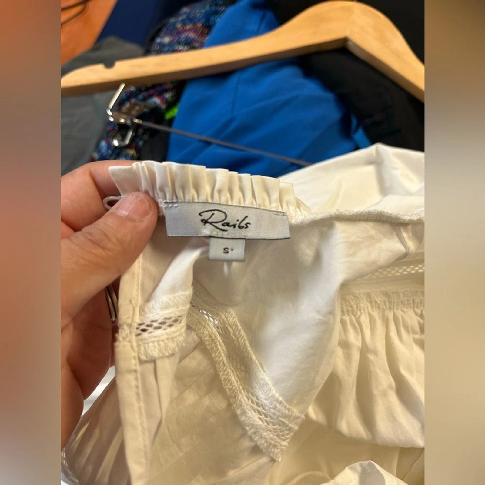 OFF WHITE Mini Abito RAILS Faren Smocked Taglia S Bianco sporco