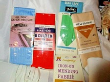 Destash Vintage HEM TAPE Lot  Red Blue Green Tan Black White Vintage Supplies ++