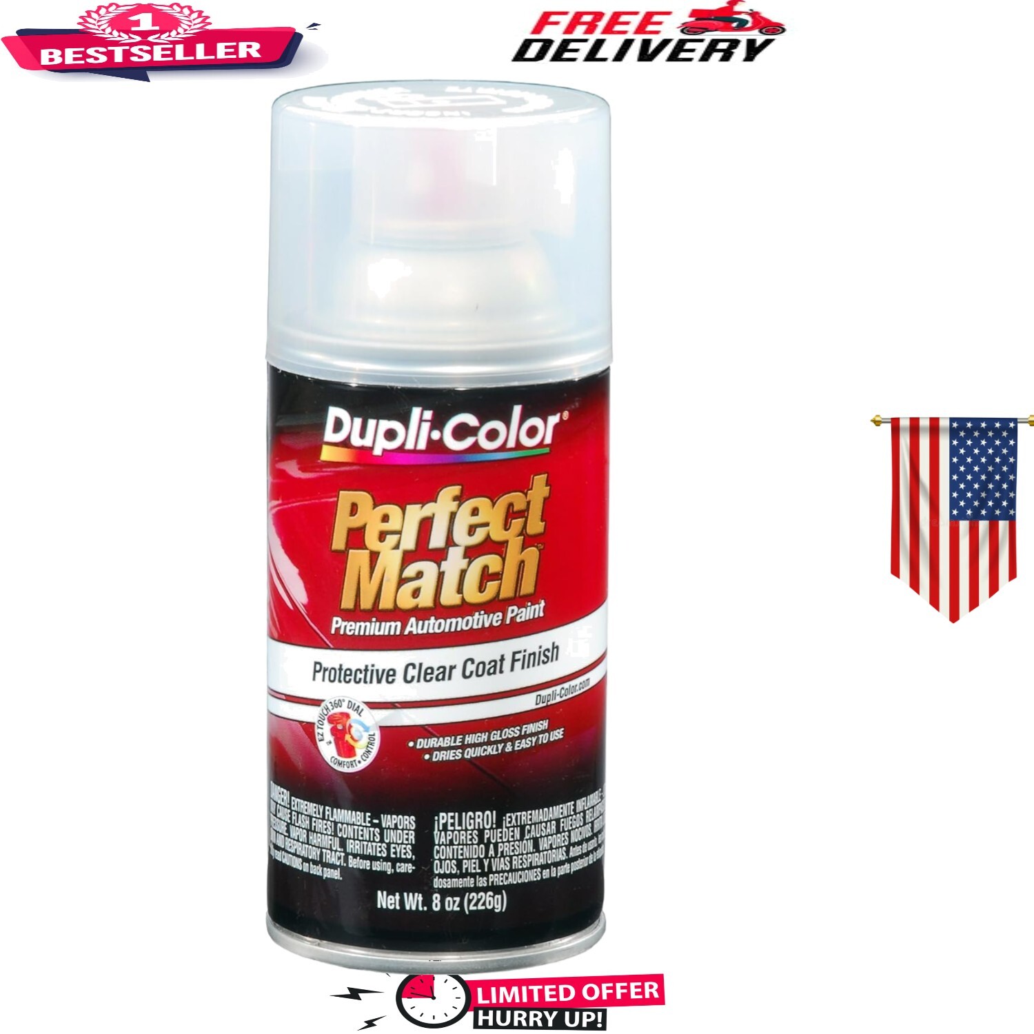 Glossy Clear Spray Paint for Cars - 8oz Automotive Top Coat with Chip ...