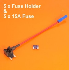 High Quality 5 x 12V Add A Circuit Piggy Back Fuse Holder Low Profile Mini Blade