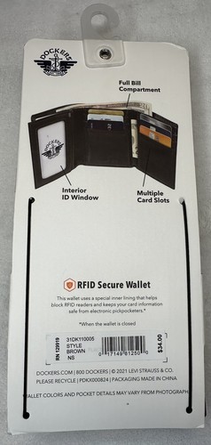 Men's Dockers® RFID-Blocking Extra-Capacity Trifold Wallet Brand New MSRP $34.00 - Picture 4 of 4