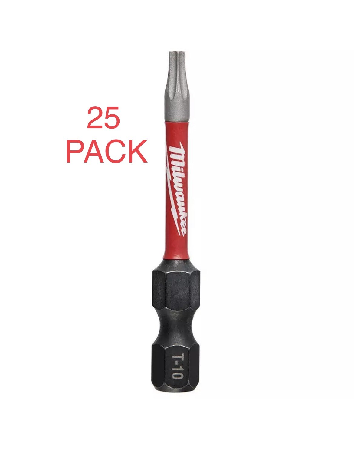 (25 Pack) Milwaukee 48-32-4182 T10 TORX Shockwave 2 in. Power Bit